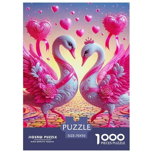 Schwan 1000 Teile Schwieriges Großes Puzzle Tier Für Erwachsene Und Kinder, Teile Passen Perfekt Zusammen, Geschicklichkeitsspiel, Perfekt Für Spieleabende, Pädagogisches 70x50cm/1000pcs von QIAVXZIP