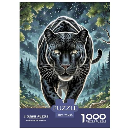 Schwarze Panther Stalking Nacht 1000 Teile Klassische Puzzle Tier, Familien, Teile Passen Perfekt Zusammen, Geschicklichkeitsspiel, Perfekt Für Spieleabende, Stressabbau-Spielzeug 70x50c Schwarze Panther Stalking Nacht 1000 Teile Klassische Puzzle Tier, Familien, Teile Passen Perfekt Zusammen, Geschicklichkeitsspiel, Perfekt Für Spieleabende, Stressabbau-Spielzeug 70x50c von QIAVXZIP