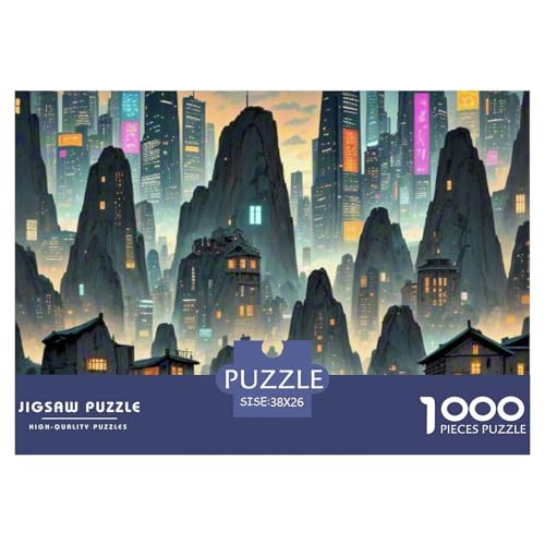 Schwarze Panther Stalking Nacht 1000 Teile Schwieriges Großes Puzzle Tier, Teile Passen Perfekt Zusammen, Geschicklichkeitsspiel, Premium Quality, Pädagogisches 38x26cm/1000pcs von QIAVXZIP