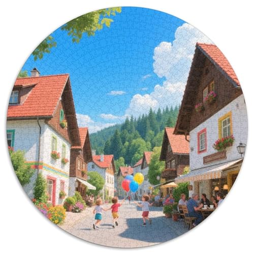 Schwarzwald 1000 PCS Puzzle Runde Puzzles Schwieriges Großes Stressabbau-Spielzeug Geeignet 1000pcs (67.5x67.5cm) von QIAVXZIP
