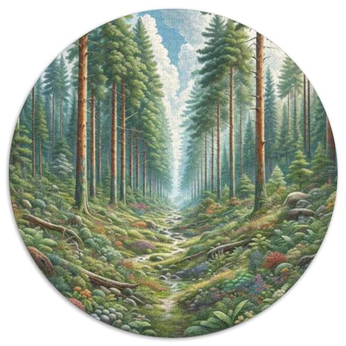 Schwarzwald 1000 Teile Puzzle Rundes Puzzle Schwieriges Großes Stressabbau-Spielzeug Geeignet 1000pcs (67.5x67.5cm) von QIAVXZIP