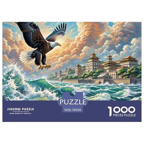 Sea Adler Striking Waves 1000 Teile Klassische Puzzle Tier, Familien, Teile Passen Perfekt Zusammen, Geschicklichkeitsspiel, Premium Quality, Pädagogisches 70x50cm/1000pcs von QIAVXZIP