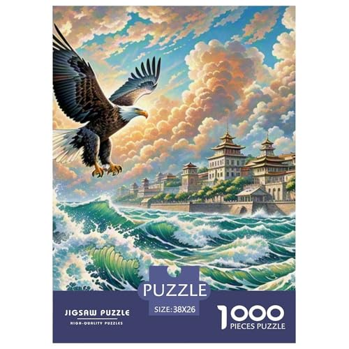 Sea Adler Striking Waves 1000 Teile Unmöglich Puzzles Tier Und Kinder, Teile Passen Perfekt Zusammen, Geschicklichkeitsspiel, Perfekt Für Spieleabende, Pädagogisches 38x26cm/1000pcs von QIAVXZIP