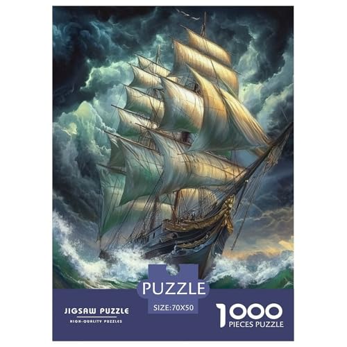 Segelboot 1000 Teile Unmöglich Puzzles Ab 14 Jahren, Teile Passen Perfekt Zusammen, Geschicklichkeitsspiel, Perfekt Für Spieleabende, Pädagogisches 70x50cm/1000pcs von QIAVXZIP