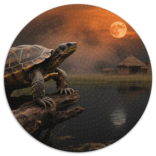 Soft-Shell Schildkröte Perching auf Rotten Holz 1000 Teile Künstlerisches Jigsaw Puzzle Tier Rundes Puzzle Schwieriges Großes Stressabbau-Spielzeug Für Erwachsene Und Kinder 1000pcs ( Soft-Shell Schildkröte Perching auf Rotten Holz 1000 Teile Künstlerisches Jigsaw Puzzle Tier Rundes Puzzle Schwieriges Großes Stressabbau-Spielzeug Für Erwachsene Und Kinder 1000pcs ( von QIAVXZIP