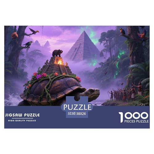 Steinschildkröte tragen Stadt 1000 Teile Klassische Puzzle Und Kinder, Teile Passen Perfekt Zusammen, Geschicklichkeitsspiel, Perfekt Für Spieleabende, Pädagogisches 38x26cm/1000pcs von QIAVXZIP
