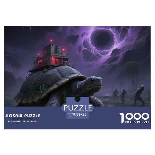 Steinschildkröte tragen Stadt 1000 Teile Schwieriges Großes Puzzle, Teile Passen Perfekt Zusammen, Geschicklichkeitsspiel, Premium Quality, Pädagogisches 38x26cm/1000pcs von QIAVXZIP