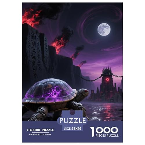 Steinschildkröte tragen Stadt 1000 Teile Schwieriges Großes Puzzle, Teile Passen Perfekt Zusammen, Geschicklichkeitsspiel, Premium Quality, Stressabbau-Spielzeug 38x26cm/1000pcs von QIAVXZIP