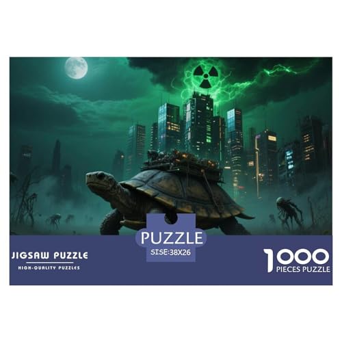 Steinschildkröte tragen Stadt 1000 Teile Unmöglich Puzzles Und Kinder, Teile Passen Perfekt Zusammen, Geschicklichkeitsspiel, Premium Quality, Pädagogisches 38x26cm/1000pcs von QIAVXZIP
