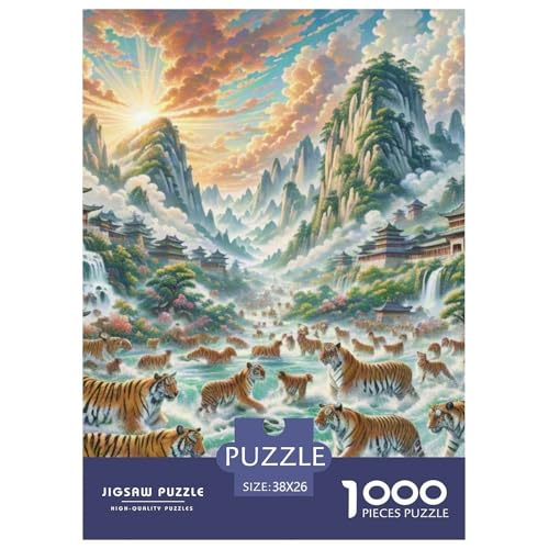Tiger Treading Stream Valley 1000 Teile Unmöglich Puzzles Tier, Teile Passen Perfekt Zusammen, Geschicklichkeitsspiel, Perfekt Für Spieleabende, Stressabbau-Spielzeug 38x26cm/1 Tiger Treading Stream Valley 1000 Teile Unmöglich Puzzles Tier, Teile Passen Perfekt Zusammen, Geschicklichkeitsspiel, Perfekt Für Spieleabende, Stressabbau-Spielzeug 38x26cm/1 von QIAVXZIP