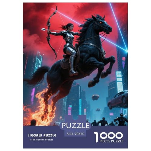 Tinte Qilin Treading Flammen 1000 Teile Klassische Puzzle Und Kinder, Teile Passen Perfekt Zusammen, Geschicklichkeitsspiel, Perfekt Für Spieleabende, Stressabbau-Spielzeug 70x50cm/1000pc von QIAVXZIP