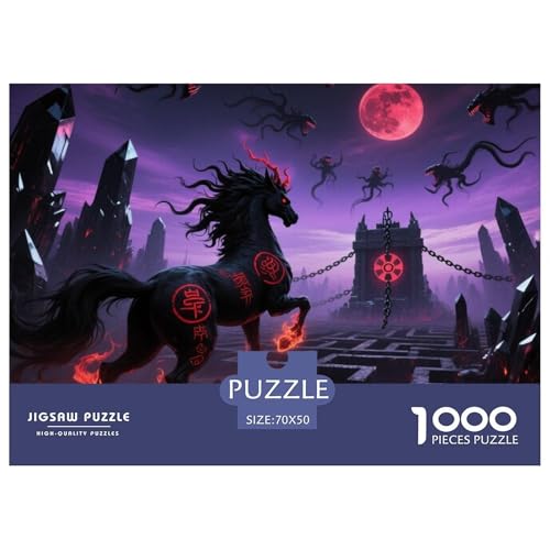 Tinte Qilin Treading Flammen 1000 Teile Klassische Puzzle Und Kinder, Teile Passen Perfekt Zusammen, Geschicklichkeitsspiel, Premium Quality, Pädagogisches 70x50cm/1000pcs von QIAVXZIP