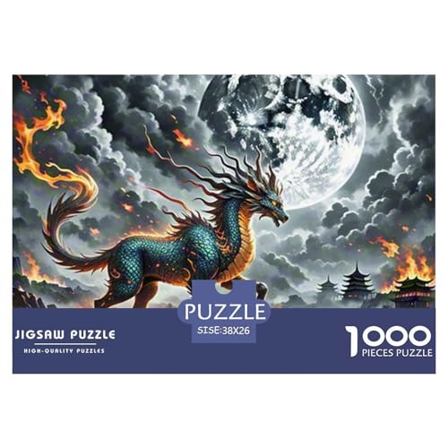 Tinte Qilin Treading Flammen 1000 Teile Unmöglich Puzzles, Teile Passen Perfekt Zusammen, Geschicklichkeitsspiel, Premium Quality, Stressabbau-Spielzeug 38x26cm/1000pcs Tinte Qilin Treading Flammen 1000 Teile Unmöglich Puzzles, Teile Passen Perfekt Zusammen, Geschicklichkeitsspiel, Premium Quality, Stressabbau-Spielzeug 38x26cm/1000pcs von QIAVXZIP