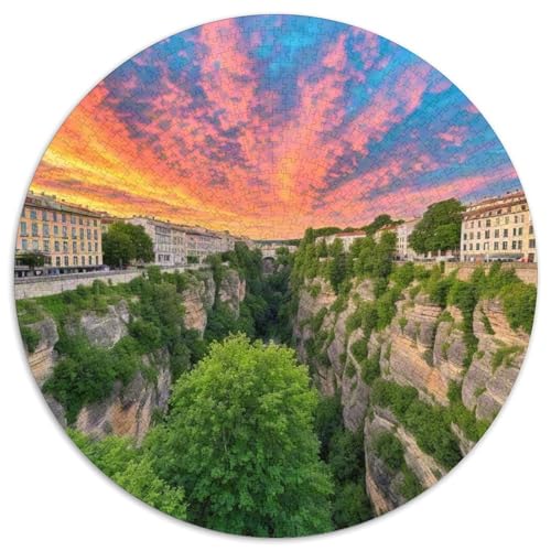 Verdon Schlucht 1000 PCS Puzzle Rundpuzzle Schwieriges Großes Stressabbau-Spielzeug Geeignet 1000pcs (67.5x67.5cm) von QIAVXZIP