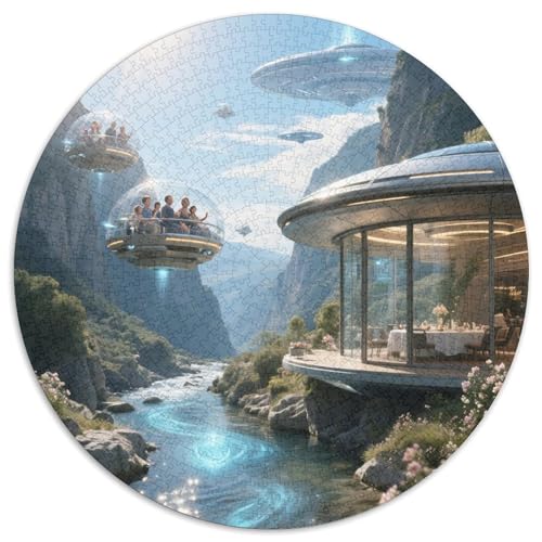 Verdon Schlucht 1000 Teile Künstlerisches Jigsaw Puzzle Kreisförmige EinzigKunst ige Puzzle Schwieriges Großes Stressabbau-Spielzeug Geeignet 1000pcs (67.5x67.5cm) von QIAVXZIP