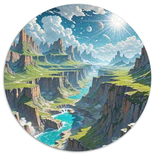 Verdon Schlucht 1000 Teile Puzzle Runde Puzzles Schwieriges Großes Stressabbau-Spielzeug Für Erwachsene Und Kinder 1000pcs (67.5x67.5cm) von QIAVXZIP