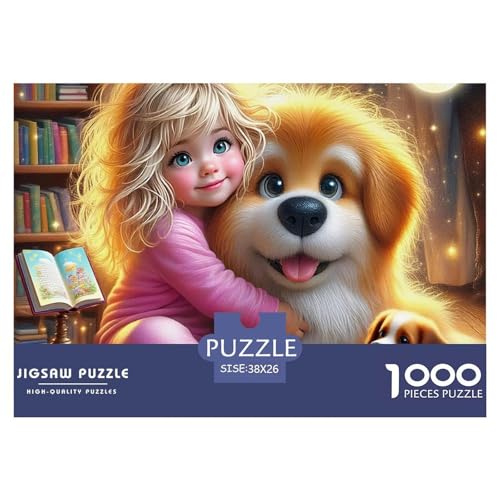 Welpen 1000 Teile Klassische Puzzle Tier Für Die Ganze Familie, Teile Passen Perfekt Zusammen, Geschicklichkeitsspiel, Perfekt Für Spieleabende, Stressabbau-Spielzeug 38x26cm/1000pcs von QIAVXZIP