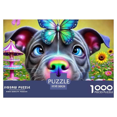Welpen 1000 Teile Klassische Puzzle Tier Für Die Ganze Familie, Teile Passen Perfekt Zusammen, Geschicklichkeitsspiel, Premium Quality, Pädagogisches 38x26cm/1000pcs von QIAVXZIP