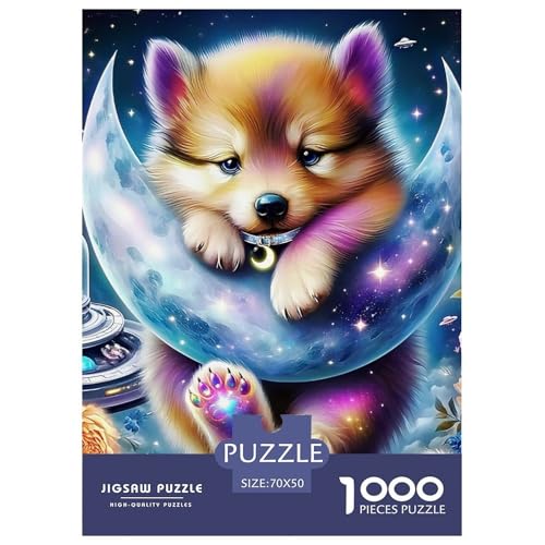 Welpen 1000 Teile Klassische Puzzle Tier Für Erwachsene Und Kinder, Teile Passen Perfekt Zusammen, Geschicklichkeitsspiel, Perfekt Für Spieleabende, Stressabbau-Spielzeug 70x50cm/1000pcs von QIAVXZIP