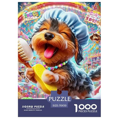 Welpen 1000 Teile Schwieriges Großes Puzzle Tier Für Die Ganze Familie, Teile Passen Perfekt Zusammen, Geschicklichkeitsspiel, Perfekt Für Spieleabende, Stressabbau-Spielzeug 70x50cm/1000pcs von QIAVXZIP