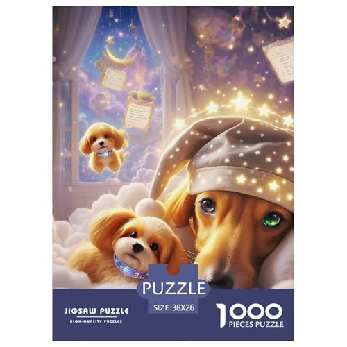 Welpen 1000 Teile Unmöglich Puzzles Tier Für Erwachsene, Familien, Teile Passen Perfekt Zusammen, Geschicklichkeitsspiel, Perfekt Für Spieleabende, Stressabbau-Spielzeug 38x26cm/1000pcs von QIAVXZIP