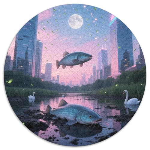Wels Bohren Rotten Schlamm 1000 PCS Künstlerisches Jigsaw Puzzle Circular Puzzles Schwieriges Großes Stressabbau-Spielzeug Geeignet 1000pcs (67.5x67.5cm) von QIAVXZIP