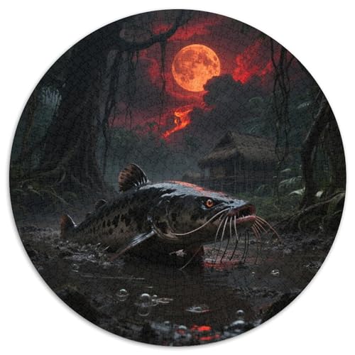 Wels Bohren Rotten Schlamm 1000 Teile Künstlerisches Jigsaw Puzzle Runde Puzzles Schwieriges Großes Stressabbau-Spielzeug Geeignet 1000pcs (67.5x67.5cm) von QIAVXZIP