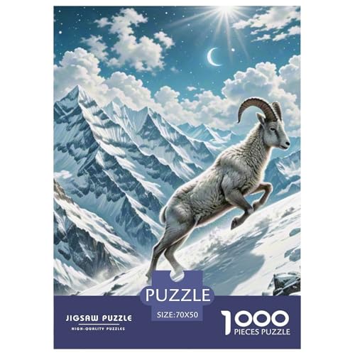 Wilde Schafe Klettern Klippe 1000 Teile Schwieriges Großes Puzzle Tier, Teile Passen Perfekt Zusammen, Geschicklichkeitsspiel, Premium Quality, Stressabbau-Spielzeug 70x50cm/1000pcs Wilde Schafe Klettern Klippe 1000 Teile Schwieriges Großes Puzzle Tier, Teile Passen Perfekt Zusammen, Geschicklichkeitsspiel, Premium Quality, Stressabbau-Spielzeug 70x50cm/1000pcs von QIAVXZIP