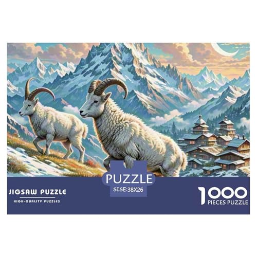 Wilde Schafe Klettern Klippe 1000 Teile Unmöglich Puzzles Tier Und Kinder, Teile Passen Perfekt Zusammen, Geschicklichkeitsspiel, Premium Quality, Pädagogisches 38x26cm/1000pcs Wilde Schafe Klettern Klippe 1000 Teile Unmöglich Puzzles Tier Und Kinder, Teile Passen Perfekt Zusammen, Geschicklichkeitsspiel, Premium Quality, Pädagogisches 38x26cm/1000pcs von QIAVXZIP