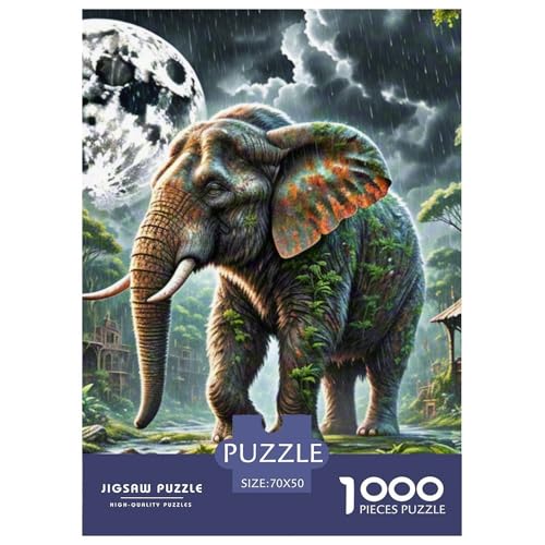 Wilder Elefant Brechen Reben 1000 Teile Klassische Puzzle Tier Und Kinder, Teile Passen Perfekt Zusammen, Geschicklichkeitsspiel, Premium Quality, Stressabbau-Spielzeug 70x50cm/1000pc Wilder Elefant Brechen Reben 1000 Teile Klassische Puzzle Tier Und Kinder, Teile Passen Perfekt Zusammen, Geschicklichkeitsspiel, Premium Quality, Stressabbau-Spielzeug 70x50cm/1000pc von QIAVXZIP