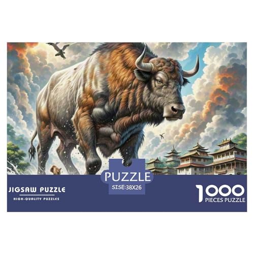 Wilder Ox Ramming Rocks 1000 Teile Schwieriges Großes Puzzle Tier, Familien, Teile Passen Perfekt Zusammen, Geschicklichkeitsspiel, Perfekt Für Spieleabende, Pädagogisches 38x26cm/1000p Wilder Ox Ramming Rocks 1000 Teile Schwieriges Großes Puzzle Tier, Familien, Teile Passen Perfekt Zusammen, Geschicklichkeitsspiel, Perfekt Für Spieleabende, Pädagogisches 38x26cm/1000p von QIAVXZIP