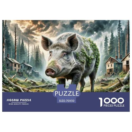 Wildschwein Arching Reben 1000 Teile Schwieriges Großes Puzzle Tier, Teile Passen Perfekt Zusammen, Geschicklichkeitsspiel, Perfekt Für Spieleabende, Stressabbau-Spielzeug 70x50cm/1000pcs von QIAVXZIP