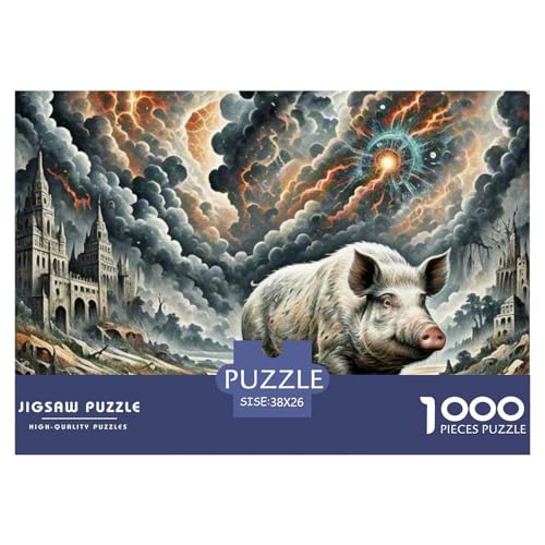 Wildschwein Arching Reben 1000 Teile Unmöglich Puzzles Tier Und Kinder, Teile Passen Perfekt Zusammen, Geschicklichkeitsspiel, Perfekt Für Spieleabende, Stressabbau-Spielzeug 38x26cm/10 von QIAVXZIP