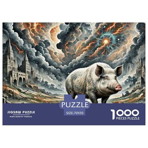 Wildschwein Arching Reben 1000 Teile Unmöglich Puzzles Tier Und Kinder, Teile Passen Perfekt Zusammen, Geschicklichkeitsspiel, Perfekt Für Spieleabende, Stressabbau-Spielzeug 70x50cm/10 von QIAVXZIP