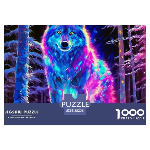 Wolf 1000 Teile Unmöglich Puzzles Tier Ab 14 Jahren, Teile Passen Perfekt Zusammen, Geschicklichkeitsspiel, Premium Quality, Pädagogisches 38x26cm/1000pcs Wolf 1000 Teile Unmöglich Puzzles Tier Ab 14 Jahren, Teile Passen Perfekt Zusammen, Geschicklichkeitsspiel, Premium Quality, Pädagogisches 38x26cm/1000pcs von QIAVXZIP