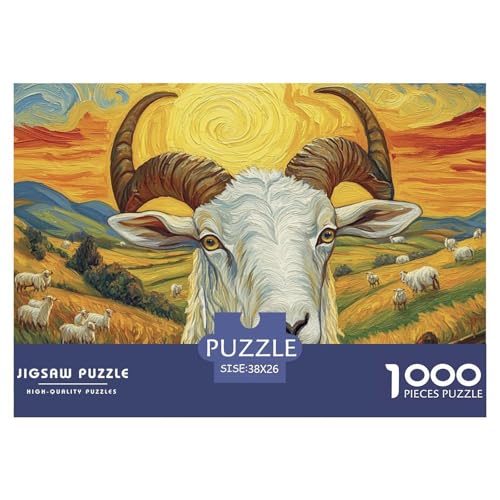 Ziege 1000 Teile Unmöglich Puzzles Für Die Ganze Familie, Teile Passen Perfekt Zusammen, Geschicklichkeitsspiel, Premium Quality, Stressabbau-Spielzeug 38x26cm/1000pcs Ziege 1000 Teile Unmöglich Puzzles Für Die Ganze Familie, Teile Passen Perfekt Zusammen, Geschicklichkeitsspiel, Premium Quality, Stressabbau-Spielzeug 38x26cm/1000pcs von QIAVXZIP