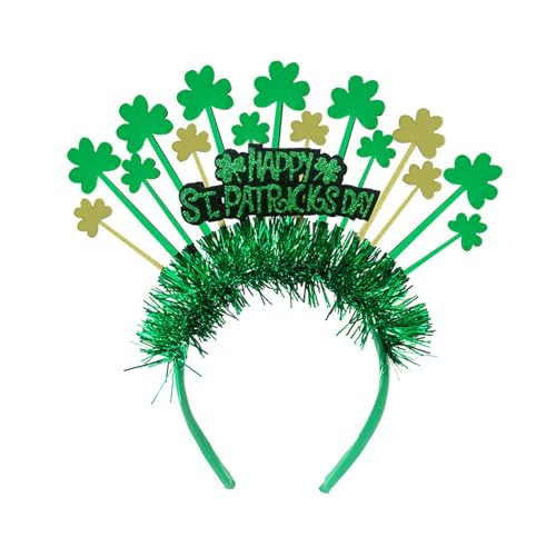 QIIIMSLSS Pailletten-Bierkrug-Stirnband für Patrick's Day, irisches Kleeblatt, Kopfbedeckung, Party-Requisiten, festlich, dekorativer Haarreif von QIIIMSLSS