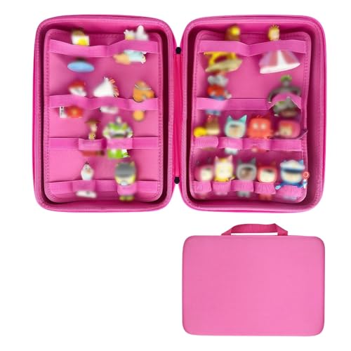 QILUCKY Toy Story Aufbewahrung Organizer Musikbox Tasche Kindergepäck viel Platz für Toniebox Figuren Tigerbox Transport Folie Hörfiguren Musikboxen Musikwürfel Ladegerät Kopfhörer Zubehör (Rosa) von QILUCKY