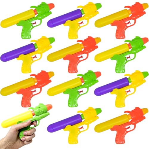 12 Stück Wasserpistolen für Kinder, 19 cm, Wasserpistole für Pool, Strand, Outdoor, Spielzeug für Kinder, Sommerparty-Taschen, Wasserpistole 12 Stück Wasserpistolen für Kinder, 19 cm, Wasserpistole für Pool, Strand, Outdoor, Spielzeug für Kinder, Sommerparty-Taschen, Wasserpistole von QILZO