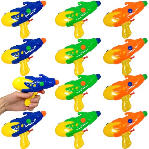 12er-Pack Wasserpistolen, 16,5 cm, Strandspielzeug für Kinder, Wasserpistolen für Pool, Strand, Outdoor, Spielzeug für Kinder, Sommer-Partytaschen von QILZO