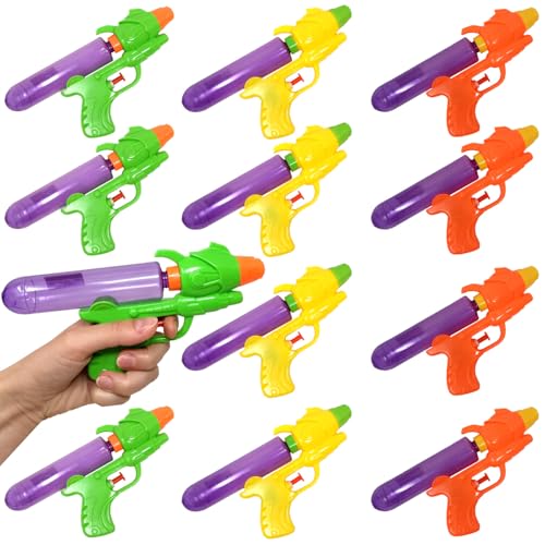 Packung mit 12 Wasserpistolen, 19 cm, Strandspielzeug für Kinder, Wasserpistolen für Pool, Strand, Outdoor, Spielzeug für Kinder, Sommer-Partytaschen Packung mit 12 Wasserpistolen, 19 cm, Strandspielzeug für Kinder, Wasserpistolen für Pool, Strand, Outdoor, Spielzeug für Kinder, Sommer-Partytaschen von QILZO