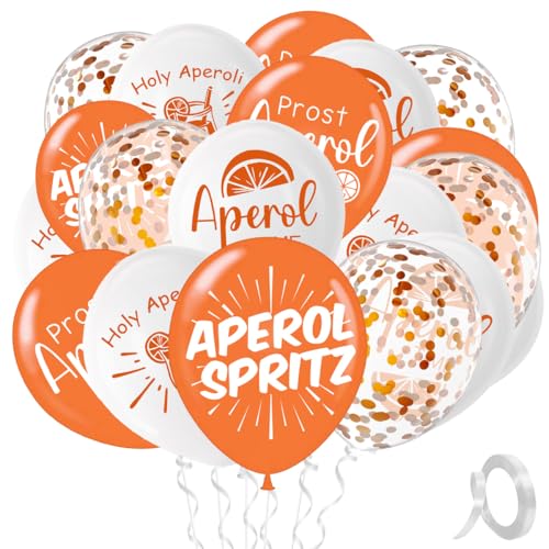 25 Stück Aperol Ballons,Aperol Spritz Deko,Aperol Deko,Aperol Spritz Party,Luftballons Orange,Für Cocktailpartys,Aperol Spritz Geschenke,Aperol Spritz-Events in Bars von QIMMU