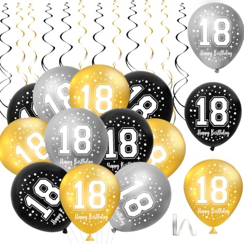 Luftballon 18 Geburtstag Junge,18. geburtstag luftballons,30 Stück Happy luftballons 18. Geburtstag Party Dekorationen für Jungen Mädchen Luftballon 18 Geburtstag Junge,18. geburtstag luftballons,30 Stück Happy luftballons 18. Geburtstag Party Dekorationen für Jungen Mädchen von QIMMU