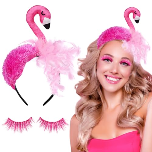 QIMMU Flamingo Haarreif,Haarreif Flamingo,Flamingo Haarreif Damen,Stirnband Flamingo mit Künstliche Wimpern Rosa,für Karneval,Fasching,Mottoparty QIMMU Flamingo Haarreif,Haarreif Flamingo,Flamingo Haarreif Damen,Stirnband Flamingo mit Künstliche Wimpern Rosa,für Karneval,Fasching,Mottoparty von QIMMU