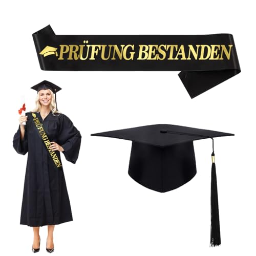 QIMMU Prüfung Bestanden Schärpe,Absolventenhut,Akademiker Hut,Bachelor Abschluss,Abi Deko 2025,Absolvent Deko,Abschluss Geschenk,Bestandene Prüfung Geschenk für Abschlussparty,Feiern QIMMU Prüfung Bestanden Schärpe,Absolventenhut,Akademiker Hut,Bachelor Abschluss,Abi Deko 2025,Absolvent Deko,Abschluss Geschenk,Bestandene Prüfung Geschenk für Abschlussparty,Feiern von QIMMU