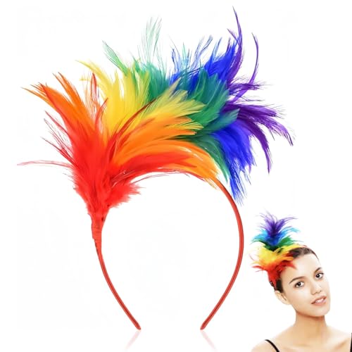 QIMMU Bunt Feder Stirnband,Regenbogen Feder Haarreif,Bunt Feder Stirnbänder,Bunt Feder Haarschmuck,Regenbogen Feder Kopfbedeckungen,Haarreif Federn für Karneval Party,Ostertag,Cosplay Party QIMMU Bunt Feder Stirnband,Regenbogen Feder Haarreif,Bunt Feder Stirnbänder,Bunt Feder Haarschmuck,Regenbogen Feder Kopfbedeckungen,Haarreif Federn für Karneval Party,Ostertag,Cosplay Party von QIMMU
