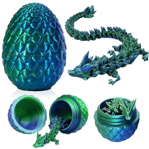 QINGZHI 3D-gedrucktes Drachenei - Geheimnisvolle Drachen Spielzeug - Realistische Beweglicher Drache - Flexible Gelenke - berraschung Easter Dracheneier - Heim und Brodekoration oder von QINGZHI