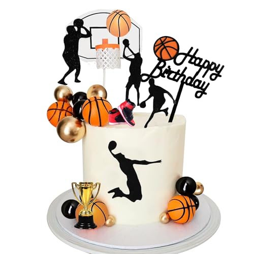 25 Stück Basketball Torten Deko, Happy Birthday Tortendeko, Basketball-Kuchendekoration Geburtstag, Basketball Thema Cake Topper für Sport Thema Mann Junge Geburtstagsparty Zubehör 25 Stück Basketball Torten Deko, Happy Birthday Tortendeko, Basketball-Kuchendekoration Geburtstag, Basketball Thema Cake Topper für Sport Thema Mann Junge Geburtstagsparty Zubehör von QINQINZIJIN
