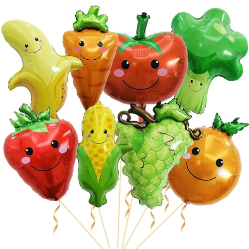 8 Stück Hawaii Obst Gemüs Ballons, Bunte Folienballon, Sommer Frucht Party Ballons, Riesen Erdbeer Bananen Tomaten Mais Frucht Gemüse Ballon, für Hochzeit Geburtstags Party Dekoration 8 Stück Hawaii Obst Gemüs Ballons, Bunte Folienballon, Sommer Frucht Party Ballons, Riesen Erdbeer Bananen Tomaten Mais Frucht Gemüse Ballon, für Hochzeit Geburtstags Party Dekoration von QINQINZIJIN
