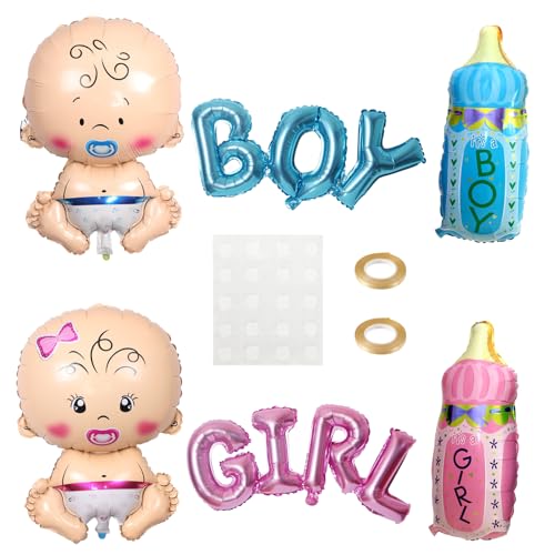 Geschlecht Offenbaren Ballon, 6 Stück Gender Reveal Party Deko, Blaue Babyflasche Rosa Mädchen Baby Luftballons, Gender Reveal Balloon Boy or Girl, Baby Shower Party Deko Geschlecht Offenbaren Ballon, 6 Stück Gender Reveal Party Deko, Blaue Babyflasche Rosa Mädchen Baby Luftballons, Gender Reveal Balloon Boy or Girl, Baby Shower Party Deko von QINQINZIJIN